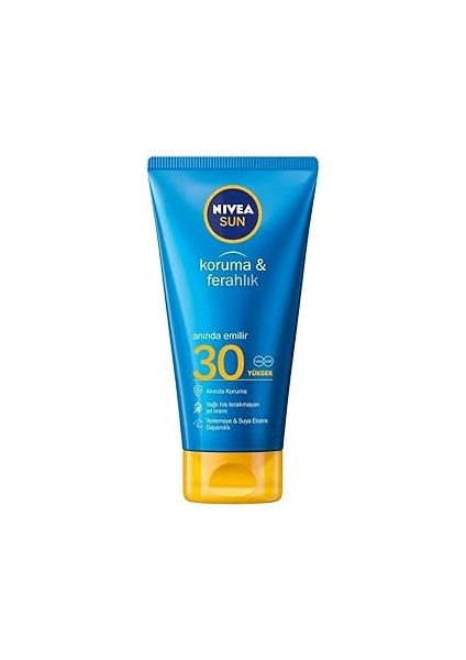 Sun SPF30 Yüksek Güneş Koruyucu ve Ferahlatıcı Krem 175ML, Uva Uvb Koruması, Suya Karşı Dayanıklı