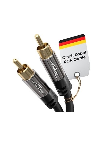 Kabeldirekt – – Cinch Derin Bas Hoparlör Kablosu, 1x1 Cinch/rca, Ses/dijital/video (Koaksiyel Ka