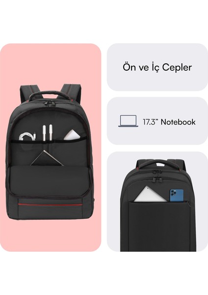 MCC-007 17.3 Offıce Notebook Sırt Çantası Siyah fırsatları