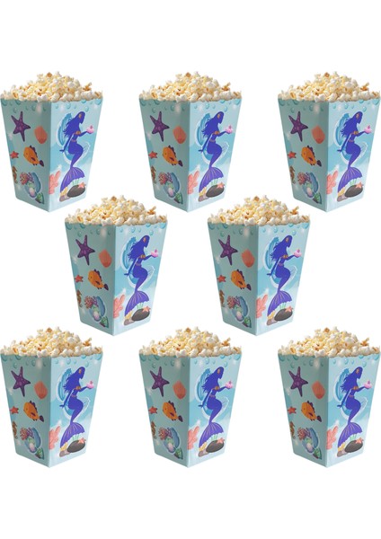 Deniz Kızı Temalı Popcorn Mısır Kutusu 8 Li Paket fiyatları