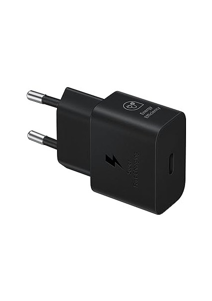 Hızlı Şebeke Şarj Cihazı 25W USB C Kablosuz, Siyah