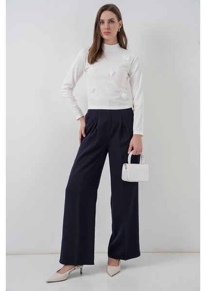 Kadın Bdart 3 Boyutlu Çiçek Detaylı Uzun Kollu Bluz Beyaz fiyatları