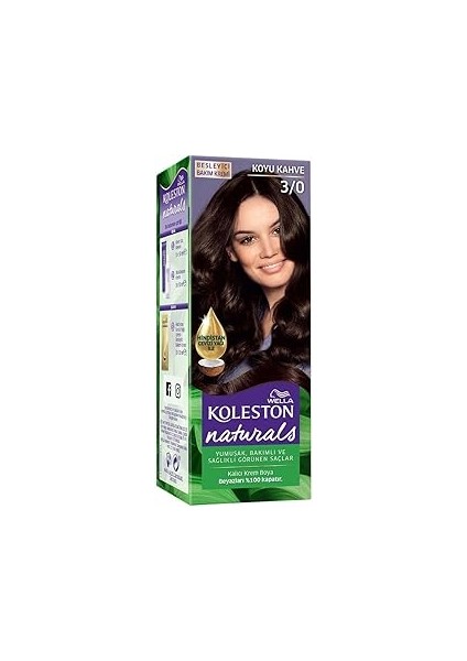 Wella Koleston Naturals Saç Boyası 3/0 Koyu Kahve