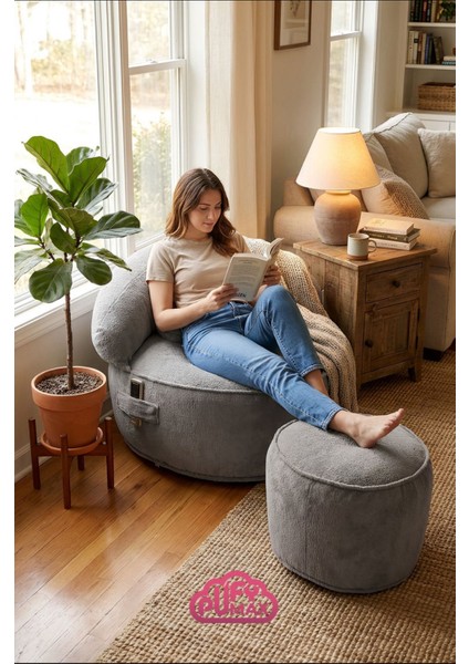 Cozy Tv Koltuğu,ayakuçlu Puf,dinlenme Koltuğu,Legom puf koltuk,yıkanabilir Kılıflı(gri) modelleri