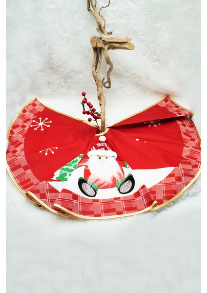 Kırmızı Ağaç Eteği, Şık ve Zarif Yılbaşı Dekorasyonu Için Idealdir fırsatları