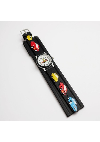 Turbo Racer Kids – Araba Motifli Siyah Erkek Çocuk Saati