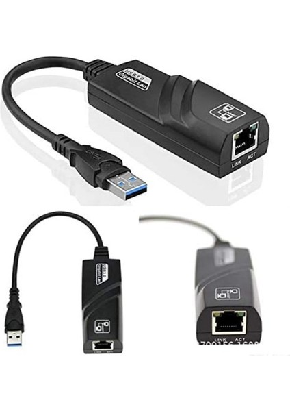 USB 3.0 To Ethernet Dönüştürücü Adaptör 10/100/1000 Mbps Hızlı ve Kablolu Internet Windows, Macos, Linux, Chrome Os Uyumlu modelleri
