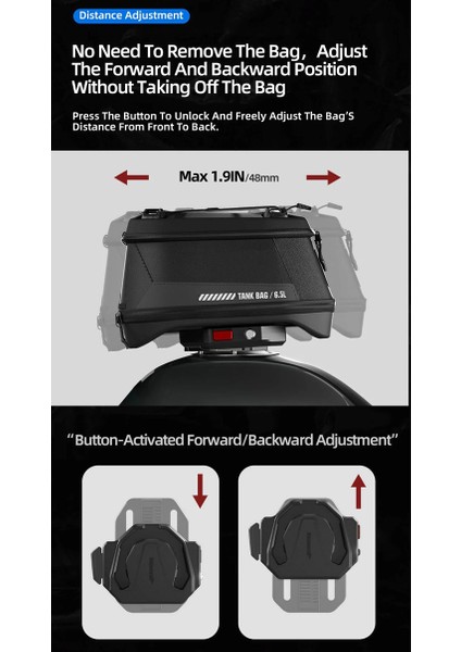 MJX2011 Manyetik Hızlı Sök-Tak Tank Çantası – Su Geçirmez, Geniş Hacimli, Mıknatıslı Motosiklet Tank Çantası