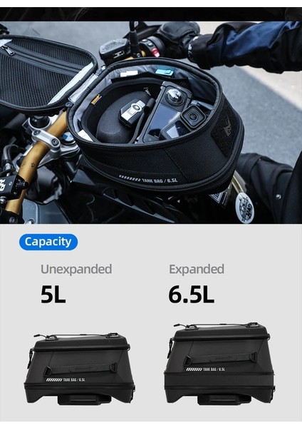 MJX2011 Manyetik Hızlı Sök-Tak Tank Çantası – Su Geçirmez, Geniş Hacimli, Mıknatıslı Motosiklet Tank Çantası