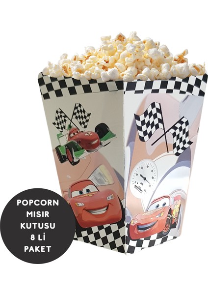 Cars Temalı Popcorn Mısır Kutusu 8 Li Paket