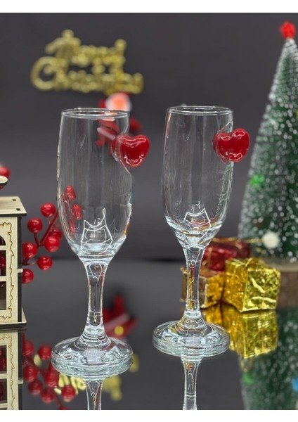 Kırmızı Dikey Kalp Kokteyl Kadehi 2 Li - (Kahve Yanı Su/kokteyl Bardak) 190 ml fiyatları