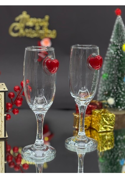 Kırmızı Dikey Kalp Kokteyl Kadehi 2 Li - (Kahve Yanı Su/kokteyl Bardak) 190 ml indirimleri