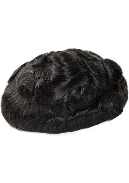 Protez Saç Qa8 - 8X10 Plus - Renk 1b( Koyu Kestane ) Ince Telli Her Yöne Taranabilen %100 Insan Saçı