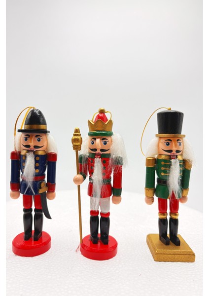 Renkli 3'lü 12.5 cm Kurşun Asker Dekoratif Yılbaşı Süsü modelleri