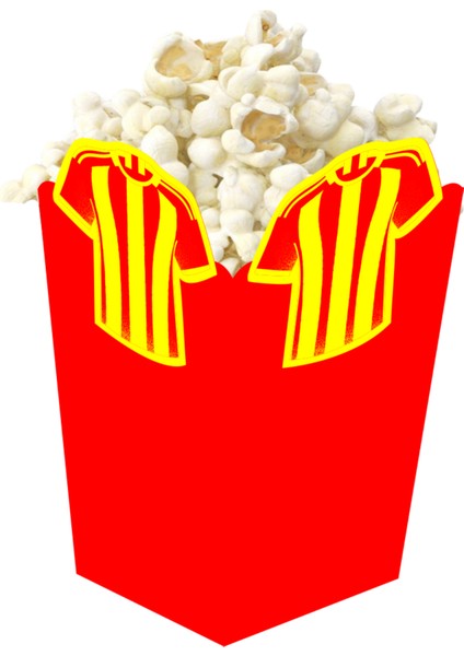 3D Sarı Kırmızı Taraftar Temalı Popcorn Mısır Kutusu 8 Li Paket fiyatları