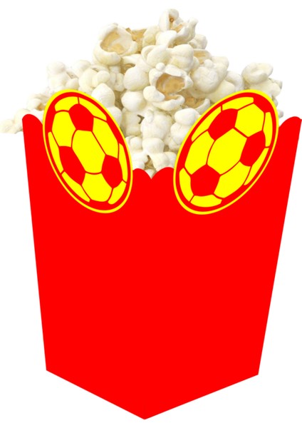 3D Sarı Kırmızı Taraftar Temalı Popcorn Mısır Kutusu 8 Li Paket modelleri