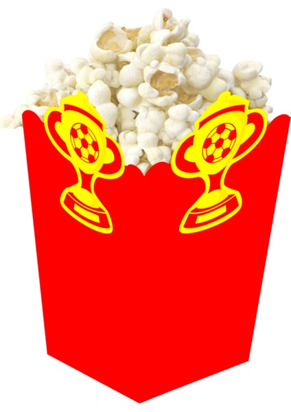 3D Sarı Kırmızı Taraftar Temalı Popcorn Mısır Kutusu 8 Li Paket indirimleri