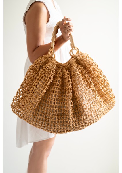 File Modelli Boncuk Saplı Çanta