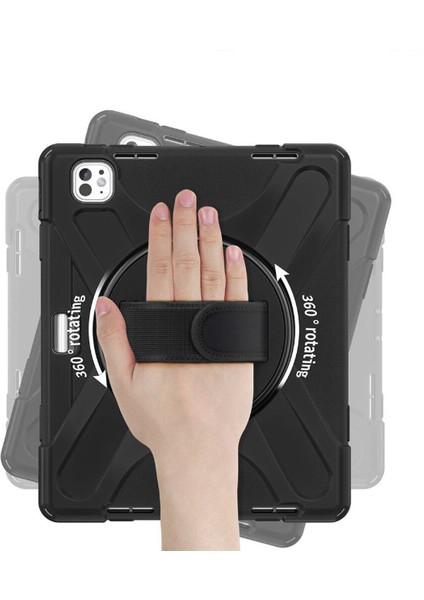iPad Pro 13 2025 M5 Çip Uyumlu Defender Askılı 360° Dönebilir Standlı Zırh Tablet Kılıfı fırsatları