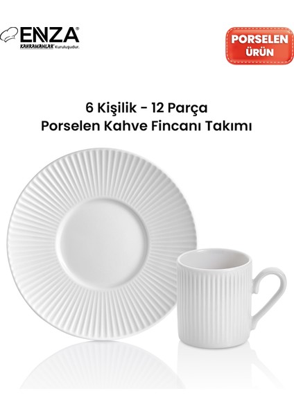 Elif 6 Kişilik Porselen Kahve Fincanı Takımı modelleri