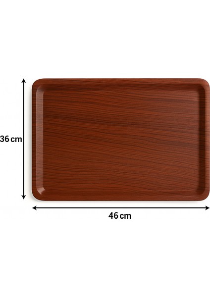 Verzalit Ahşap Desenli Servis Tepsisi – 46×36 cm Dikdörtgen Kaymaz Dayanıklı Tepsi fiyatları