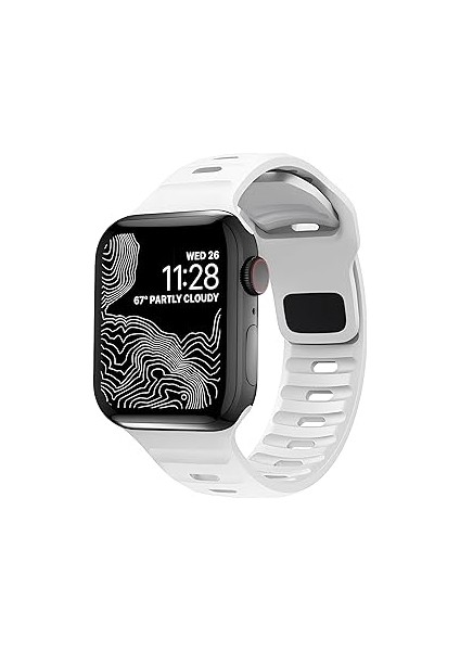 Watch 42-44 - 45-49 mm ile Uyumlu Serisi Silikon Kordon, Güçlendirilmiş Silikon ile U