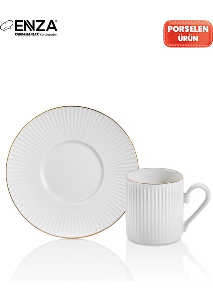Elif 6 Kişilik Gold Porselen Kahve Fincanı Takımı modelleri