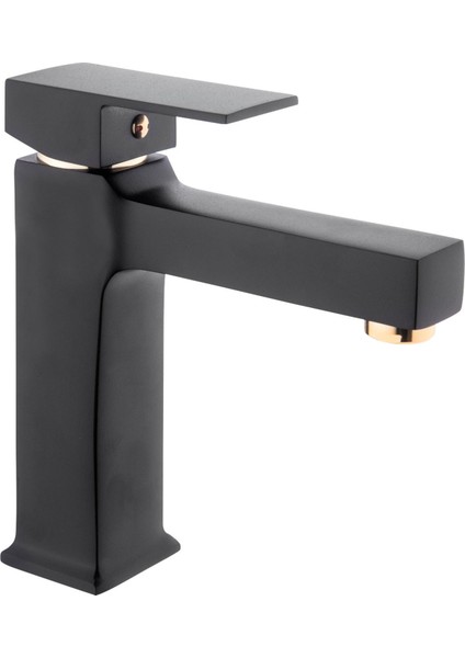 Siyah Gold Kare Lavabo Bataryası
