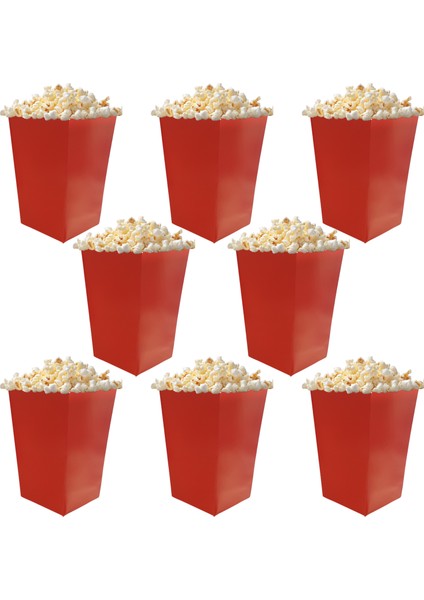 Kırmızı Renkli Popcorn Mısır Kutusu 8 Li Paket fiyatları
