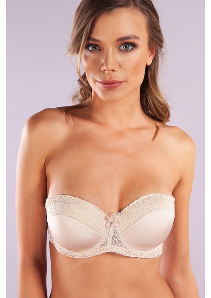 Gala Balconette Foam Cup Lace Bra, Ten Konforlu ve Şık Sütyen, Strapless