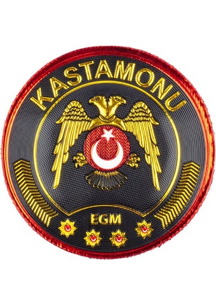 Kastamonu Çevik Kuvvet Polis Kol Arması 3D Plastik Tpu, Yeni Tip, Cırtlı, Standart Ölçü,