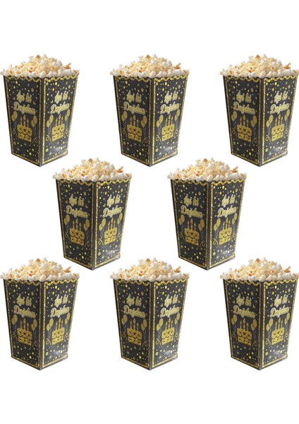 Siyah Altın Iyiki Doğdun Temalı Popcorn Mısır Kutusu 8 Li Paket fiyatları