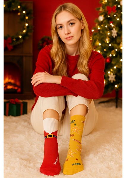 4'lü Yılbaşı Çorapları, Yılbaşı Desenli Renkli Çorap, Yılbaşı Çorabı, Erkek Çorabı, Kadın Çorabı, Yılbaşı Hediyesi, Yılbaşı Süsü (36-40) fiyatları