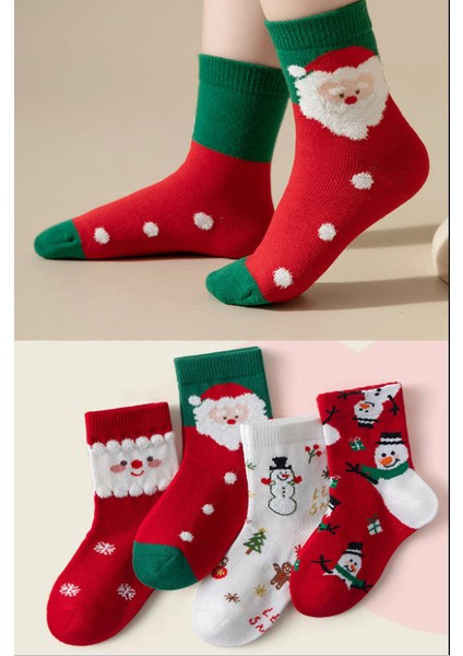 4'lü Yılbaşı Çorapları, Yılbaşı Desenli Renkli Çorap, Yılbaşı Çorabı, Erkek Çorabı, Kadın Çorabı, Yılbaşı Süsü (31-34)