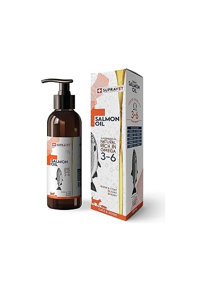 Supravet Salmon Oil Cats And Dogs 200 ml Doğal Kedi Köpek Norveç Somon Yağı