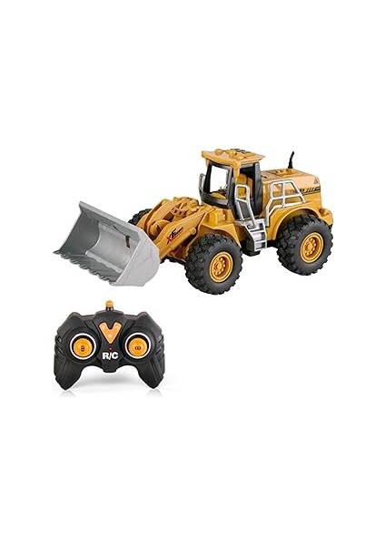 Oyuncak Buhar Atan Şarjlı Uzaktan Kumandalı Bulldozer ve Kepçe 7 Kanallı LED Işıklı Demo Modlu Rc I