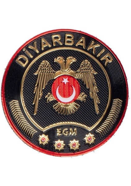 Diyarbakır Çevik Kuvvet Polis Kol Arması 3D Plastik Tpu, Yeni Tip, Cırtlı, Standart Ölçü,