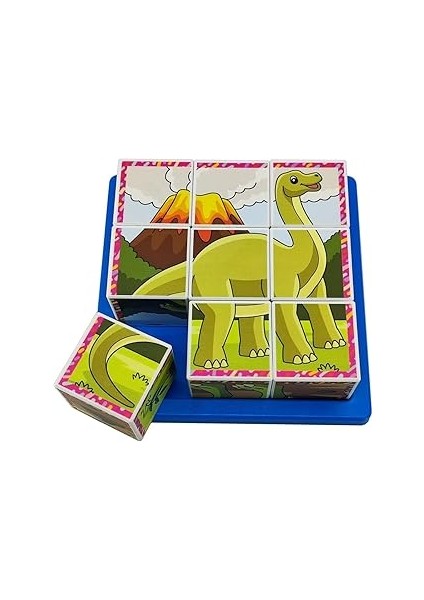 Küpss Dinozorlar 3D Puzzle Seri 1 - (9 Küp 6 Dinazor Yapboz)