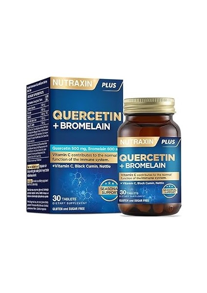 Nutraxin Quercetin + Bromelain 30 Tablet - Vitamin C Çörek Otu Isırgan Otu