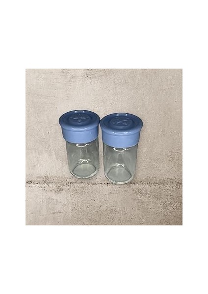 2 Adet Cam Tuzluk Plastik Kapaklı (Kutuludur) 75CC