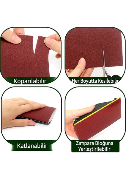 14X100 cm Su Zımpara 080 Kum Orta Incelikte Suya Dayanıklı Zımpara Kağıdı Ahşap Metal Plastik modelleri