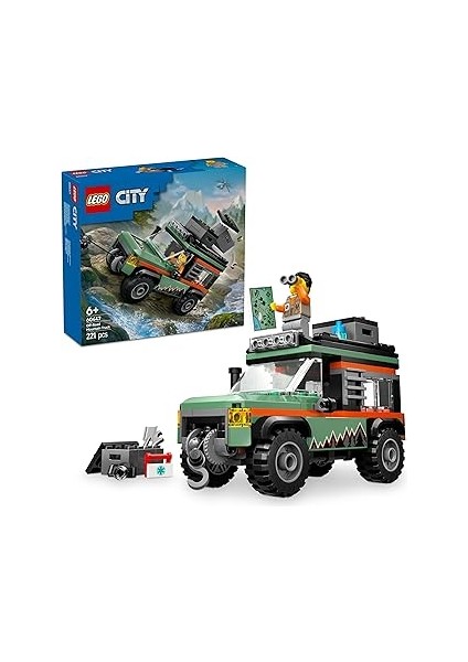 City 4x4 Arazi Dağ Arabası 60447-6 Yaş ve Üzeri Çocuklar Için Yaratıcı Oyuncak Yapım Seti, Doğ