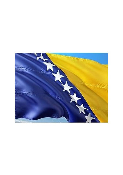 Zc Bayrak Bosna Hersek Milli Gönder Bayrağı 100X150 cm Raşel Dijital Baskı