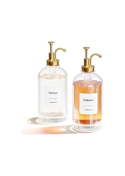 Orret 2'li 500 ml Cam Sıvı Sabunluk ve Losyonluk Seti – Yüksek Kaliteli Krom Başlık, Şık Tasar