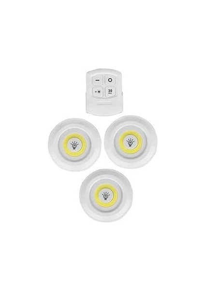 Mobee LED Işık Kablosuz Uzaktan Kumandalı LED Ampul Seti 3'lü Set