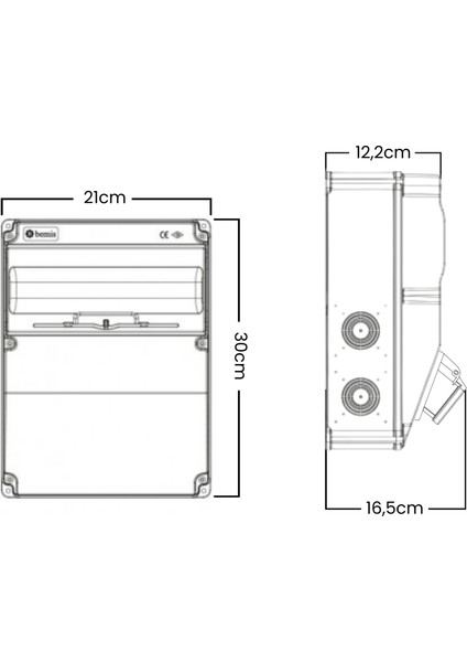11KW Elektrikli Araç Şarj Cihazı Besleme Kutusu, Yerli Üretim, Kaçak Akım Röleli, 5X16A Cee + 2X16A+PE Monofaze Prizli