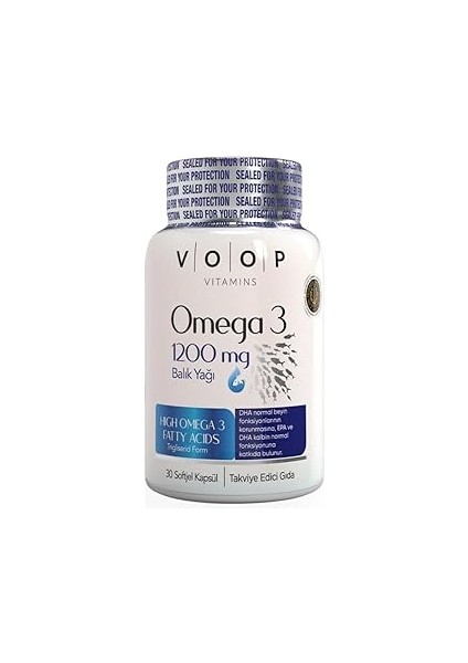 Voop 3 Balık Yağı 1200 Mg 30 Kapsül