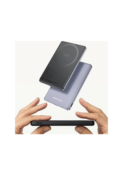 Borofone 5000MAH 20W, Kablosuz Şarj Desteği ile Uyumlu Güç Bankası Ipho