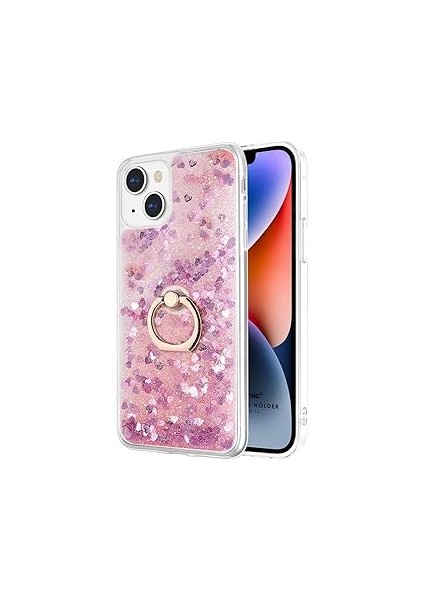 Microsonic 14 Için Kılıf Glitter Liquid Holder Pembe [ıphone 14 ile Uyumlu K