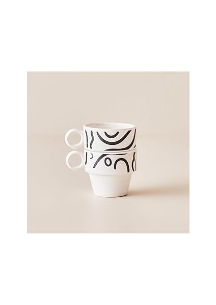 Maison Abstract Espresso 2'li Set Siyah (105 Cc)